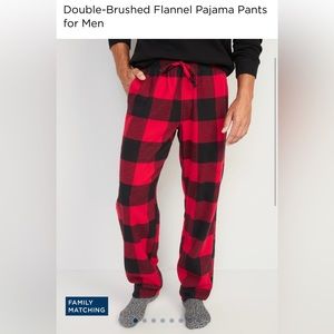 NEW Old Navy Holiday Jiggle Jammies, Red & Black box plaid pj bottoms, size L